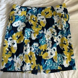 Lysse Pencil Skirt with blue and yellow floral detail